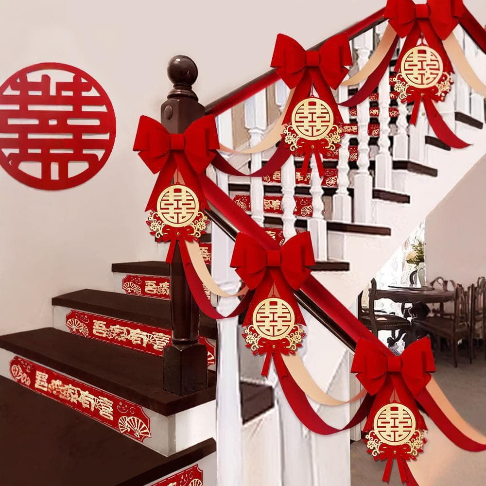 Wholesale Wedding Stair Railing Decoration Set, New House Staircase Decoration Kit for Groom's Home, Wedding Party Supplies