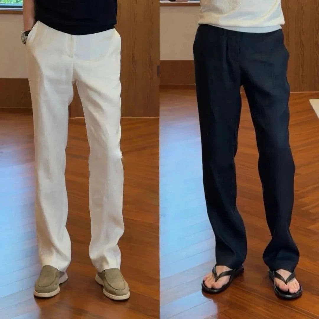 Old Money Style Solid Color Casual Slim Straight Leg Pants Lightweight Versatile Comfortable Simple Style Casual Long Pants for Men