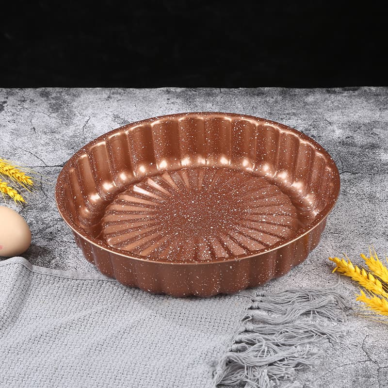 Round Plum Blossom Baking Pan Non-Stick Carbon Steel Baking Pan Oven Fire Party Household Fruit Plate Handmade DIY Baking Mold
