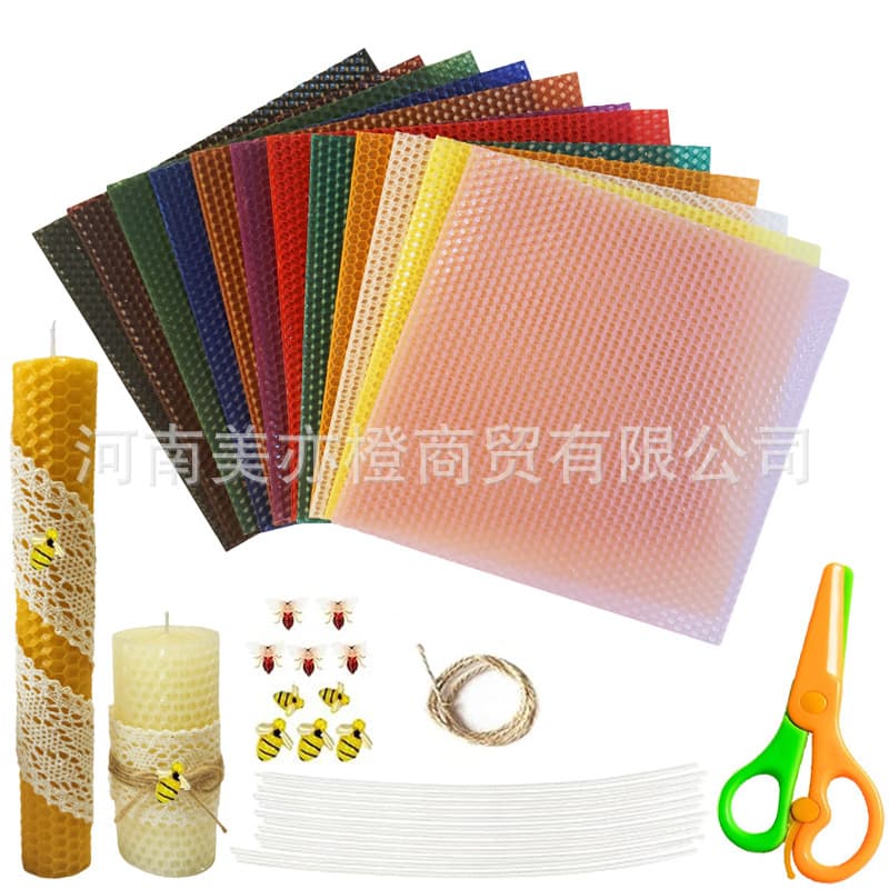 Cross-Border Christmas DIY Candle Set Colorful Beeswax Flakes Honeycomb Wax Flakes Creative Candle Origami Wax Flakes