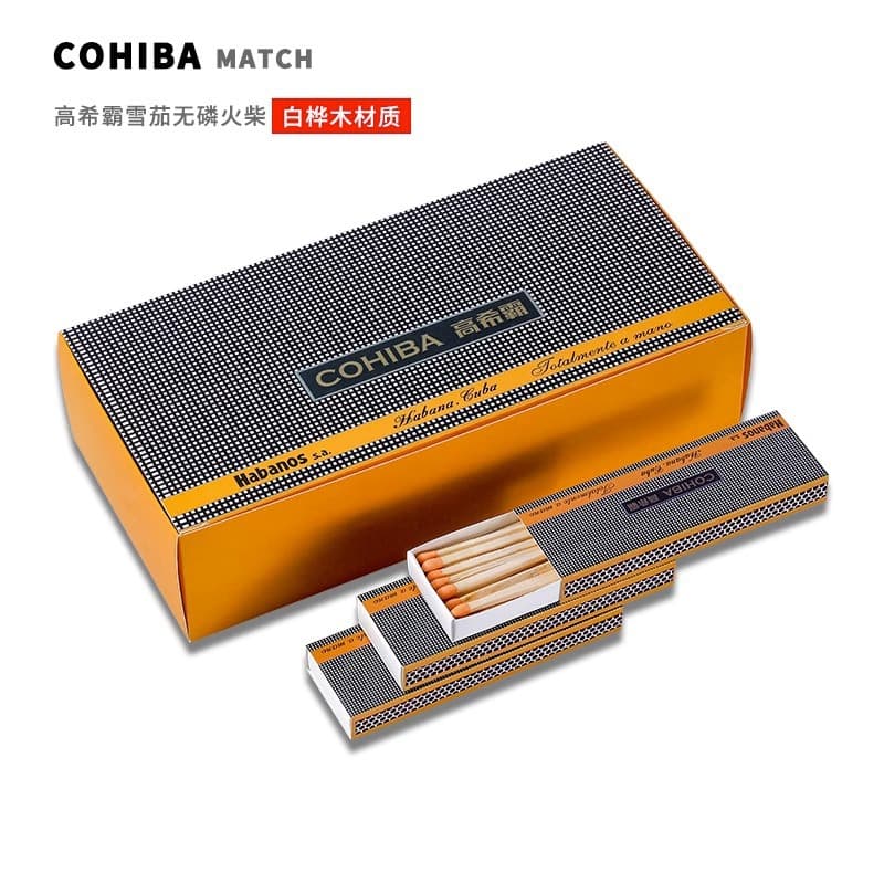 Cohiba Official Genuine Professional Phosphorus-Free Pure Birch Wood Extended Matches for Cigars Wholesale Direct Sales