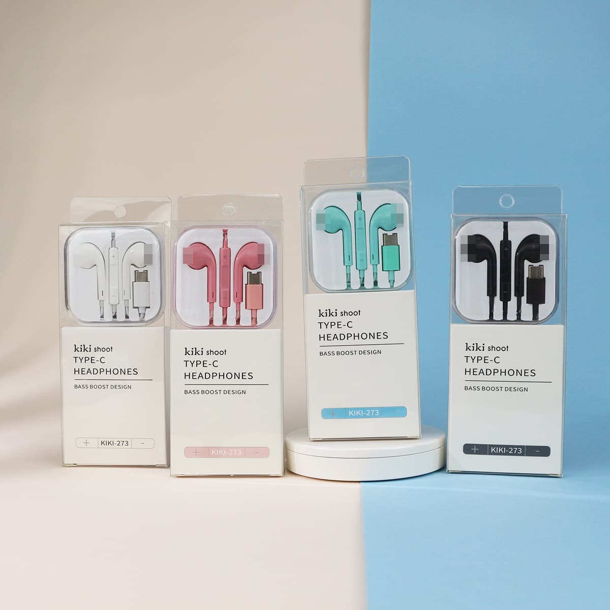 Kiki Cartoon Boxed Type-C Wide Mouth Headphones Suitable for Huawei LeTV Xiaomi Type-C Interface Headphones