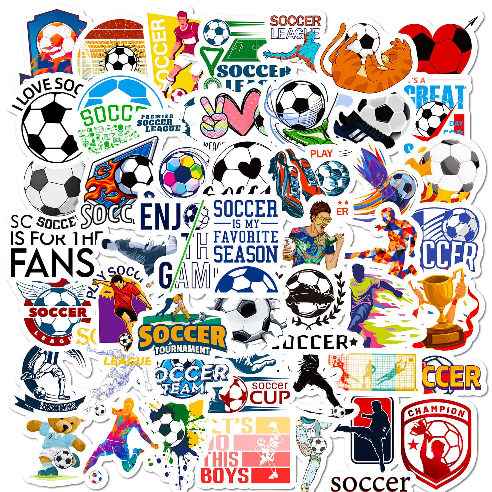 50 Graffiti Football Stickers World Cup Football Star Team Waterproof Self-Adhesive Stickers Cross-Border Temu Stickers