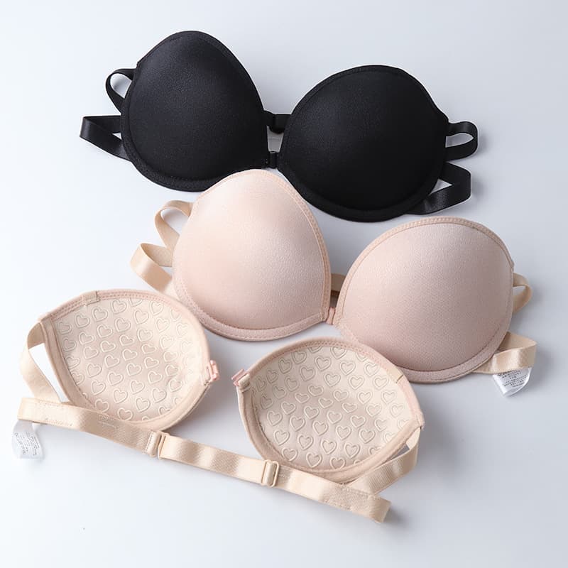 Sexy Japanese Pineapple Honey Wedding Dress Strapless Invisible Bra Anti-slip Gathered Bustier Latin Dance Frontal Buckle