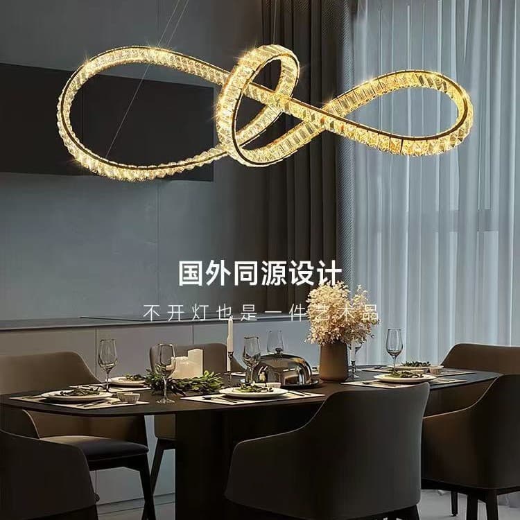 Italian light luxury violin crystal restaurant chandelier new high-end atmospheric villa bar dining room island streamer light