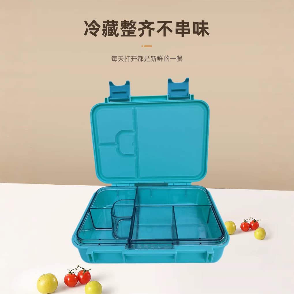 TRITAN Lunch Box 1000ml Bento Box Student Portable Square Lunch Box Microwave Safe Fresh-Keeping Leak-Proof