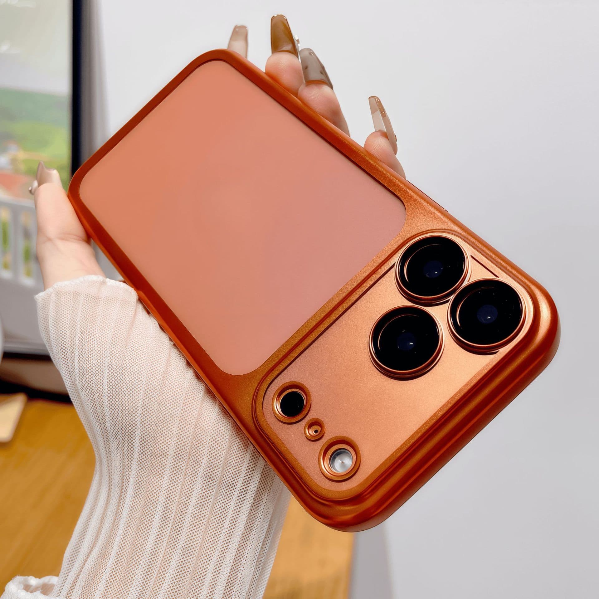 Frosted Skin-Feel Case for iPhone 17 Pro Max with Built-in Lens Protector, Anti-Drop Protective Cover