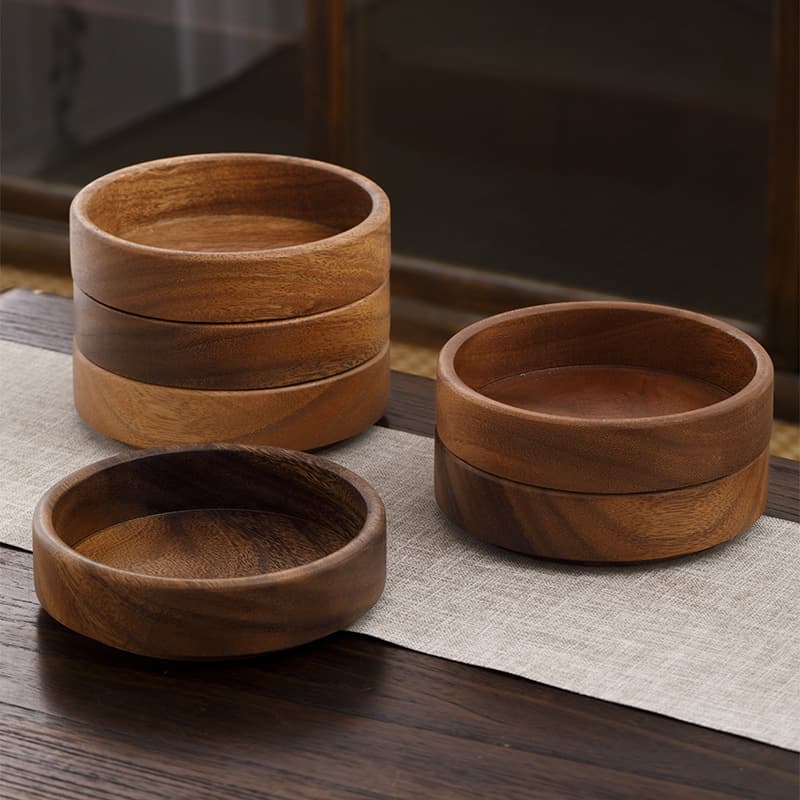 Solid Wood Snack Tray Pastry Fruit Basket Light Luxury Decorative Storage Box for Living Room Walnut Wood Plate