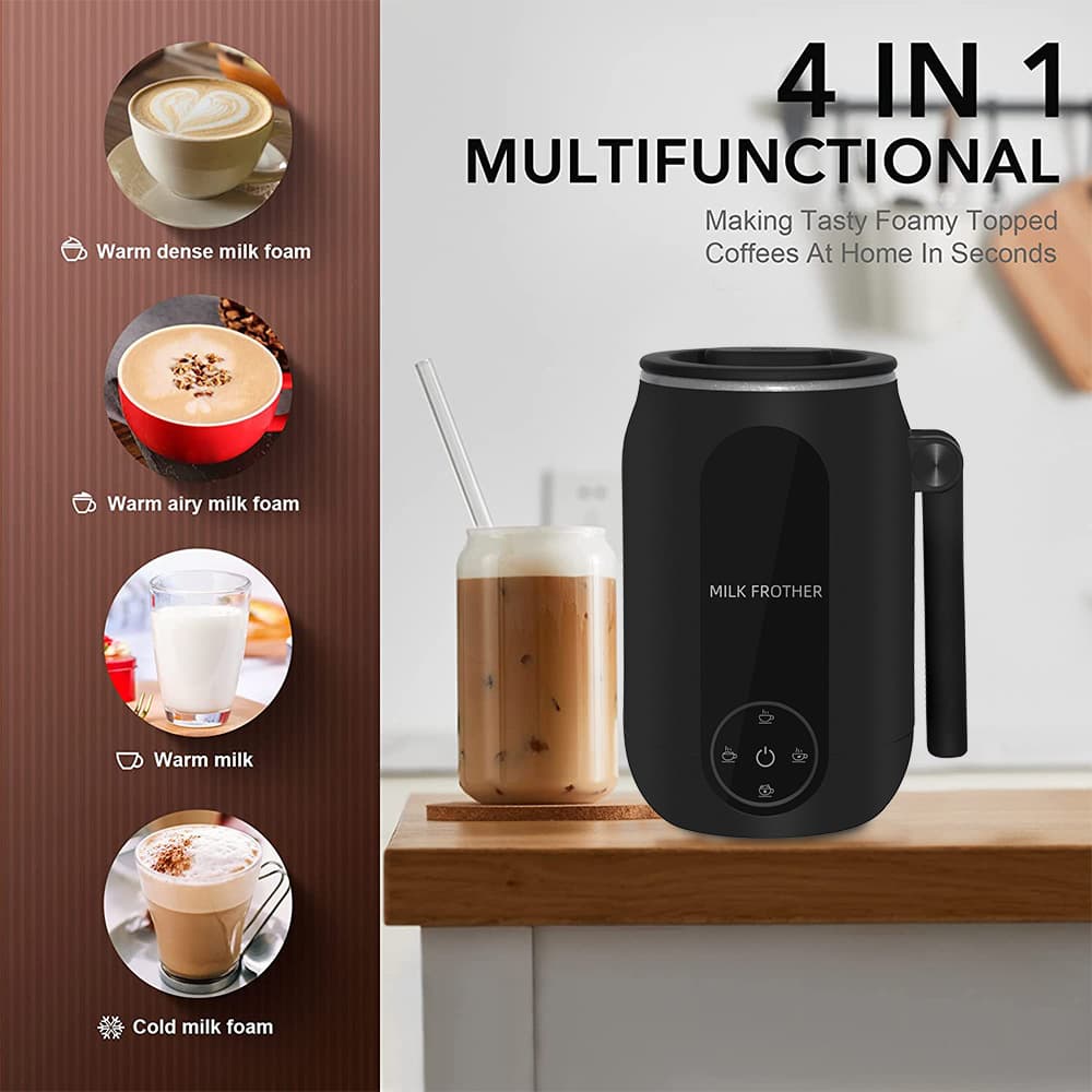 Cross-Border Automatic Household Milk Frother Hot and Cold Electric Milk Frother Mixing Cup Milk Frother Wholesale