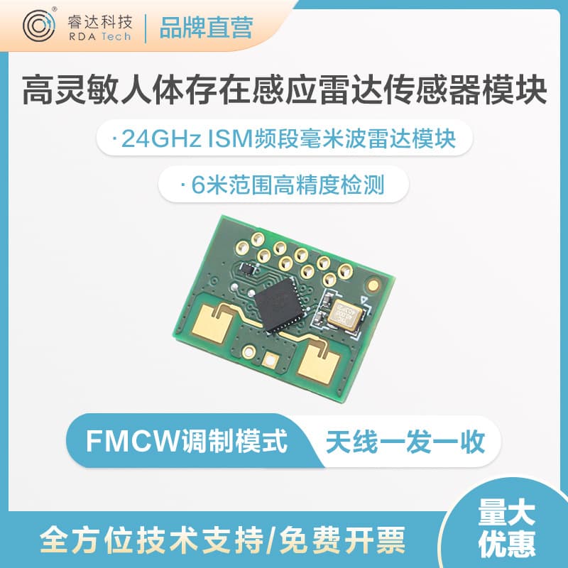 Ruidatech 24G Millimeter Wave Human Presence Sensor Static Micro Motion Detection USRR235-B Radar Module