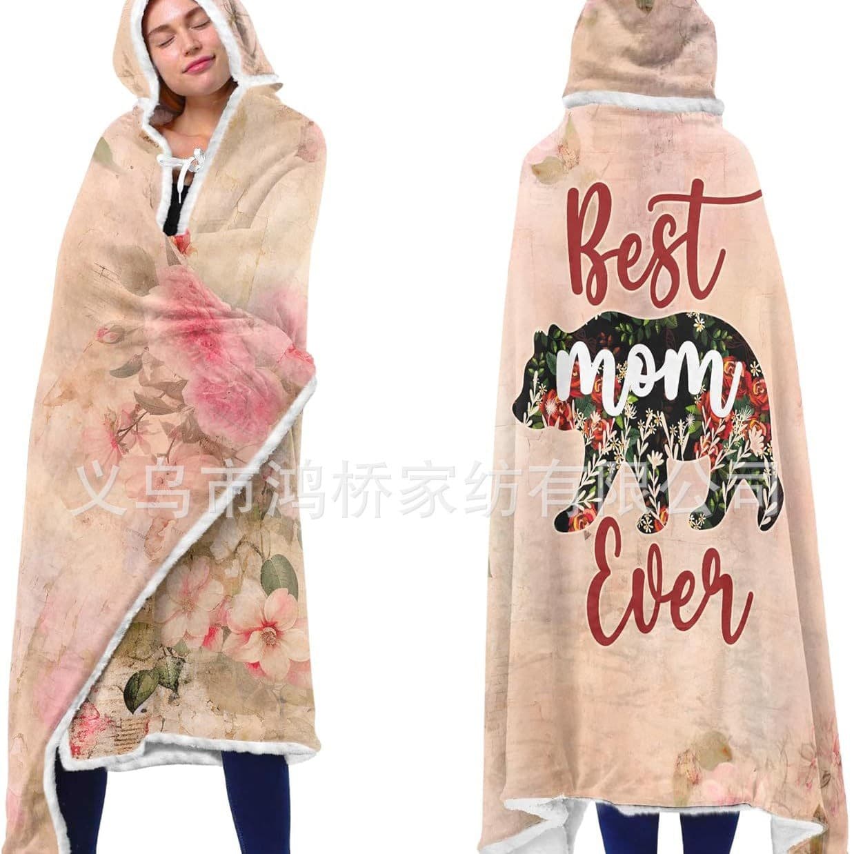 Factory direct supply Chabal wool wearable hooded blanket, hoodie, Mother's Day, wife, Valentine's Day, birthday gift