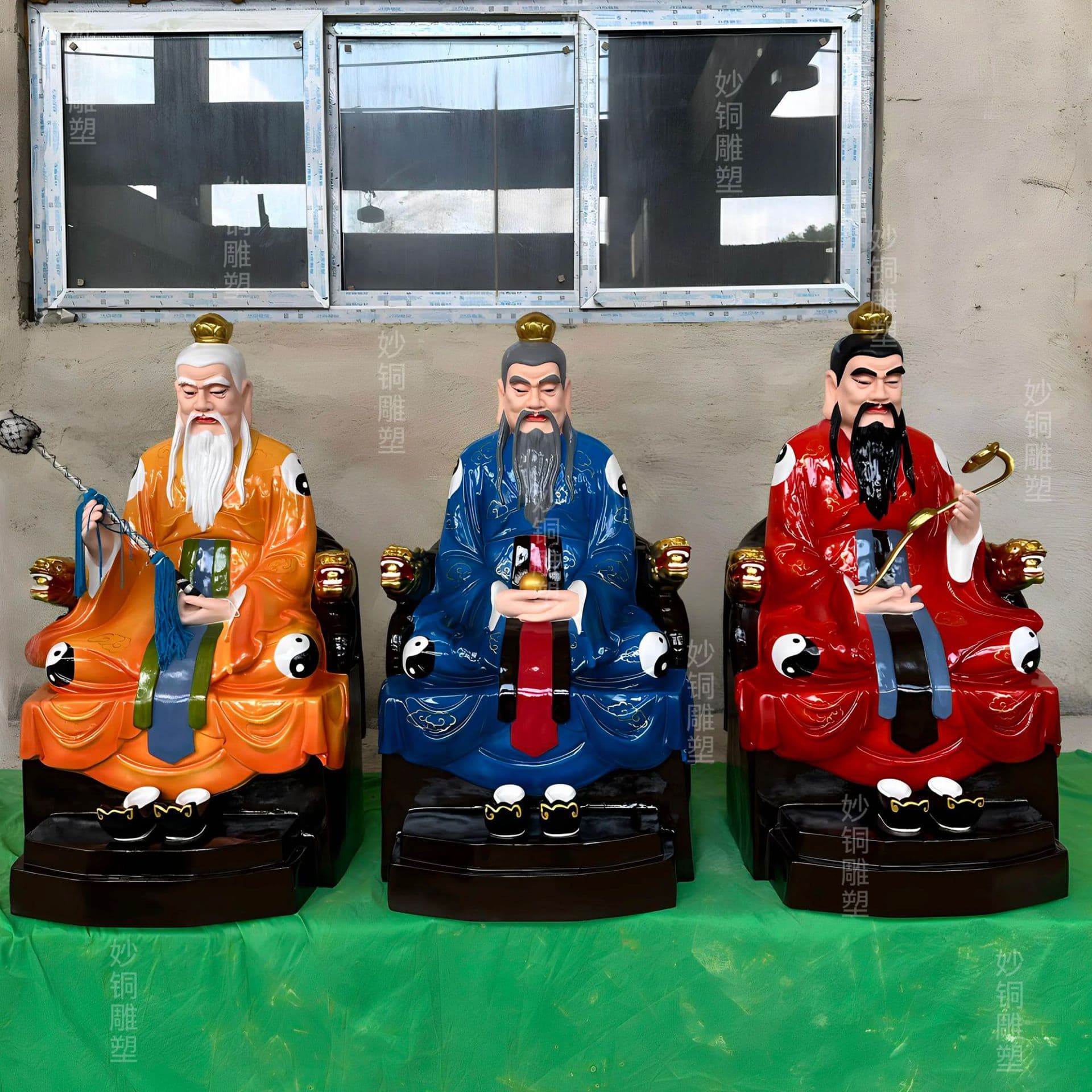 Sanqing Taoist Ancestor Statue Temple Taoist Taishang Laojun Buddha Statue Crafting Lingbao Tianzun Patriarch Bronze Statue