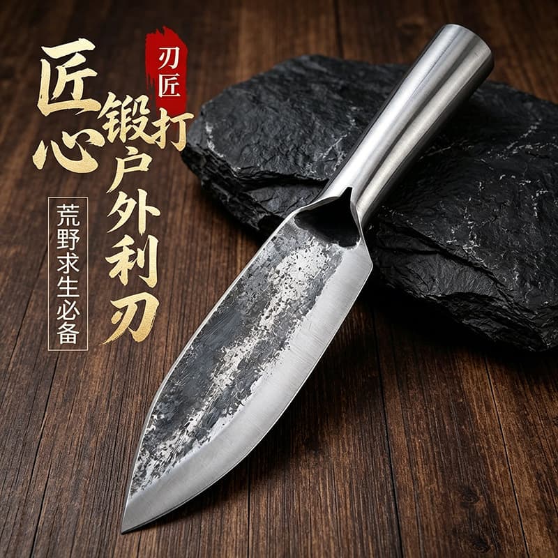 Outdoor Small Hatchet Hand Forged Thick Survival Knife Tree Cutting Knife Wood Chopping Knife Camping Knife Farm Tool