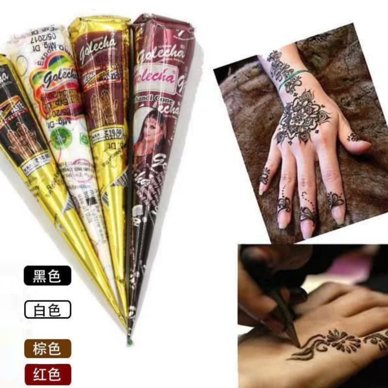 GOLECHA Henna Tattoo Cream Semi-Cover Waterproof Stencil Freckle Indian Hand-Painted Tattoo Cream Manwenwo