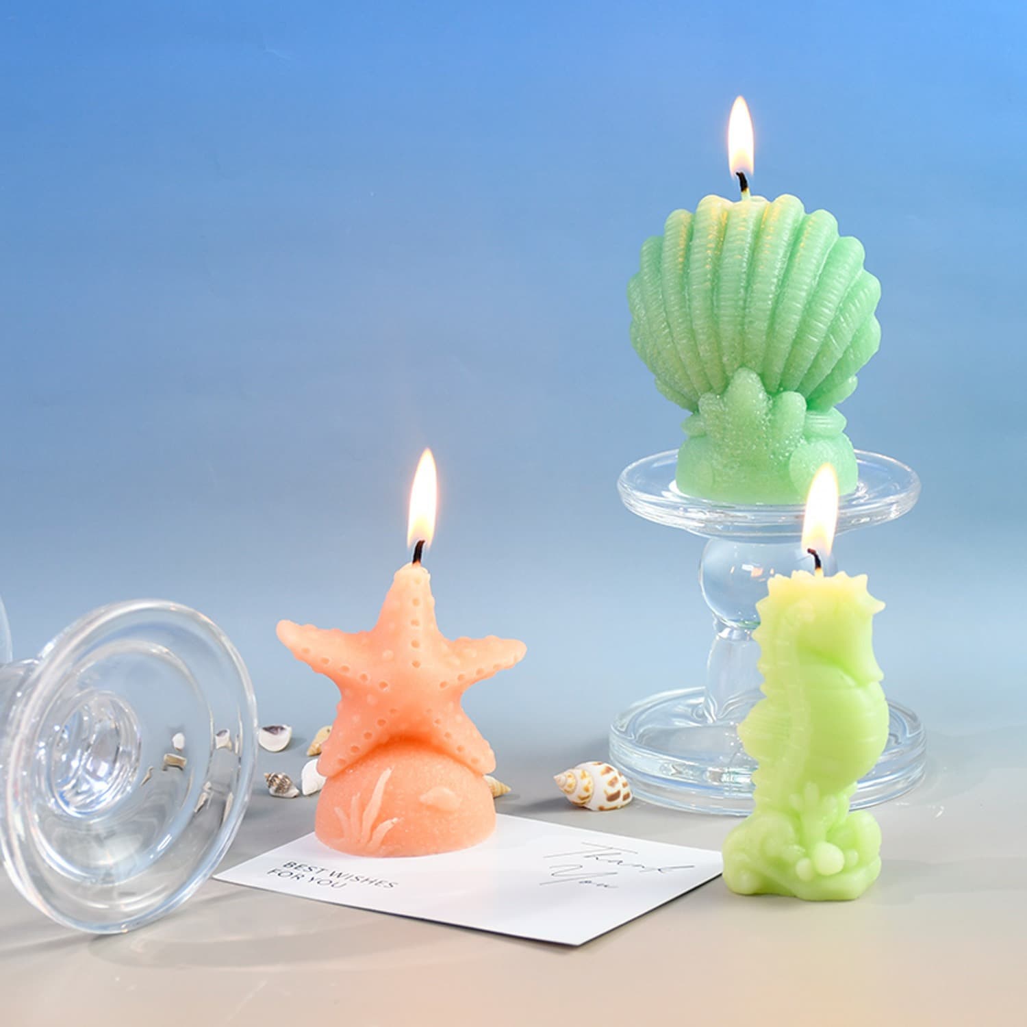 DIY New Starfish Shell Seahorse Candle Mold Ocean Series Silicone Mold Cross-border Hot Sale