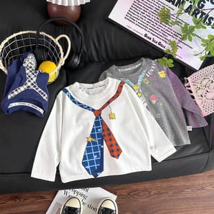Children's Long Sleeve T-Shirt for Spring and Autumn, New Baby Boy Top Cotton Girl Baby Clothes Kids Wear