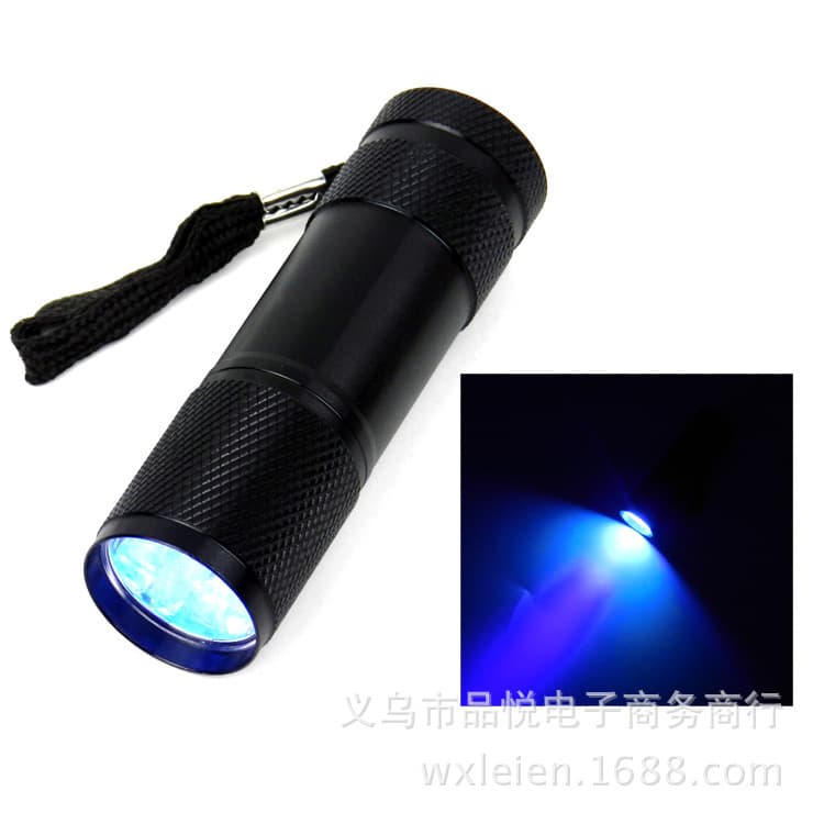 9LED UV Multi-functional Money Detector Flashlight 395 Ultraviolet Light Handheld Torch for Inspection Identification