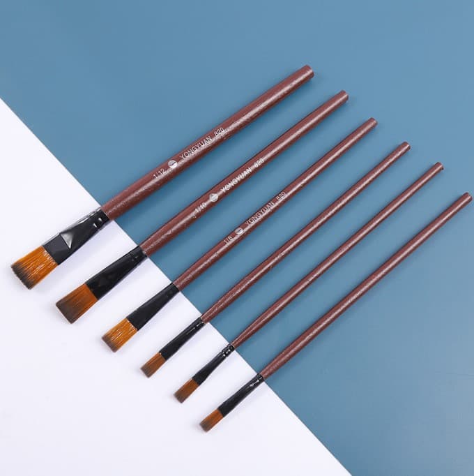 Factory Wholesale Flat Oil Painting Brush 820 Nylon Brush Watercolor Acrylic Brush Purple Brush Single