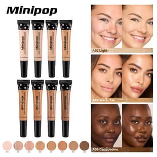 Cross-border Cosmetics MINIPOP 8-Color Soft Tube Concealer, Concealing and Contouring Nourishing Foundation, Cover Dark Circles and Acne Spots