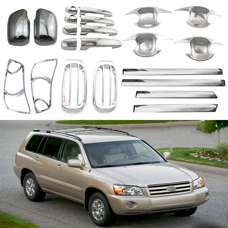 Suitable for 03-07 Toyota Highlander Kluger reversing mirror handle door bowl headlight taillight frame rear guard