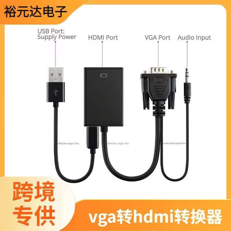 VGA to HDMI Converter for Laptop and Desktop Computer Connecting Monitor with Audio Video Converter