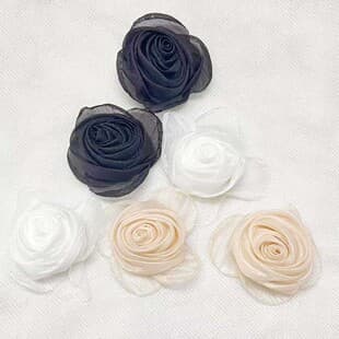Korean Style Organza Rose Bud Fabric Flower Accessories DIY Shoe Boot Hair Ornament Wrist Flower Garment Accessories Shoe Flower