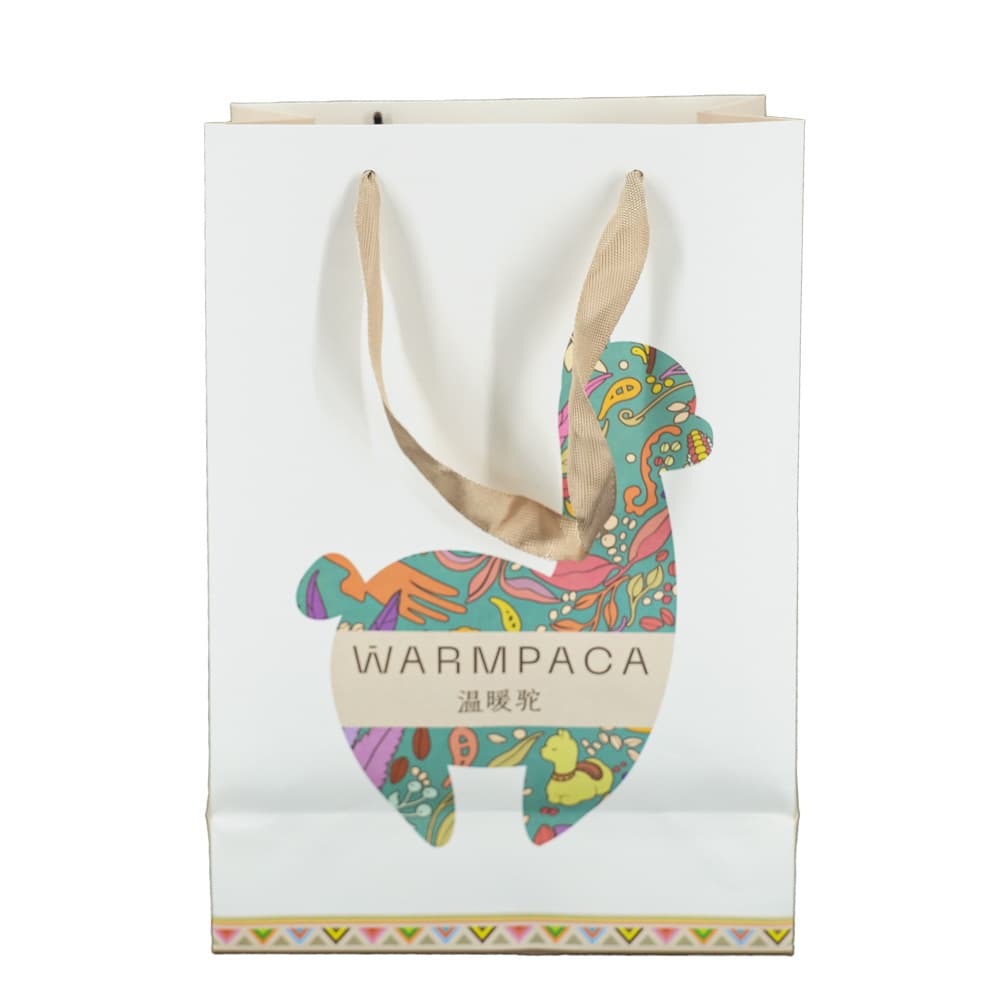Wholesale white kraft paper perfume gift bag decoration Christmas gift bag cosmetic shopping bag with handle