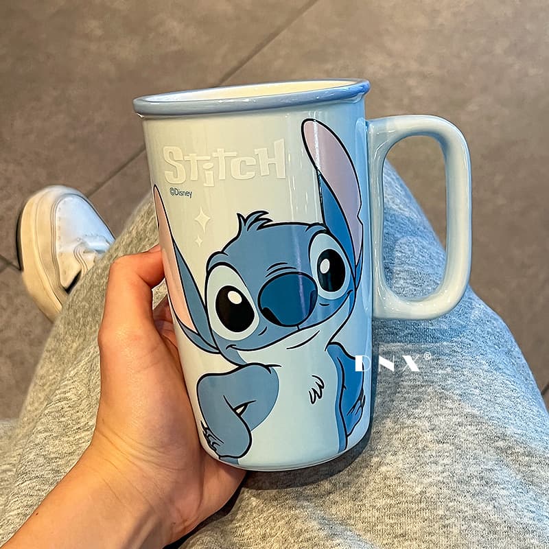 Stitch Tall Mug Coffee Cup High-Quality Ceramic Milk Cup Cute Creative Birthday Gift for Women