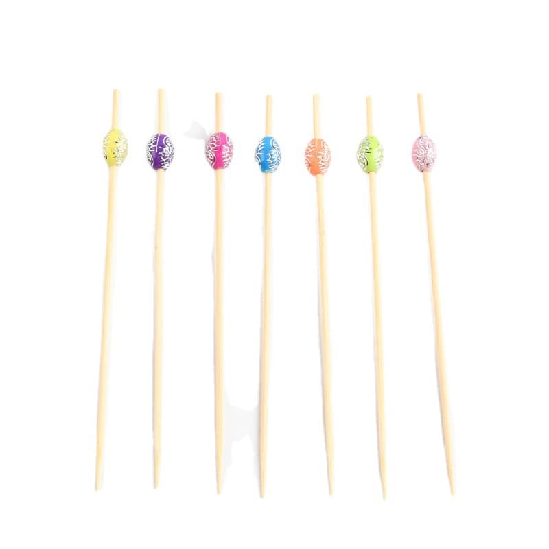 Colorful Beaded Creative Fruit Picks Cocktail Picks Bamboo Skewers for Upscale Hotels Restaurants Bars Factory Wholesale