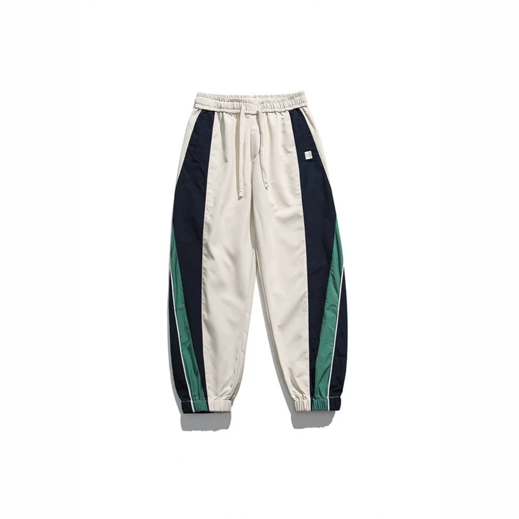 Streetwear Side Stripe Patchwork Contrast Casual Pants for Men, Autumn/Winter New City Street Sports Cuffed Sweatpants