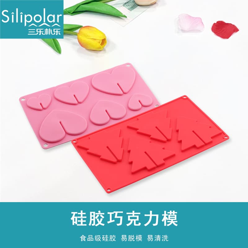 Creative Tree-Shaped Chocolate Silicone Mold 6-Cavity Heart Silicone Cake Mold Baking Tool Cartoon Bunny Mold