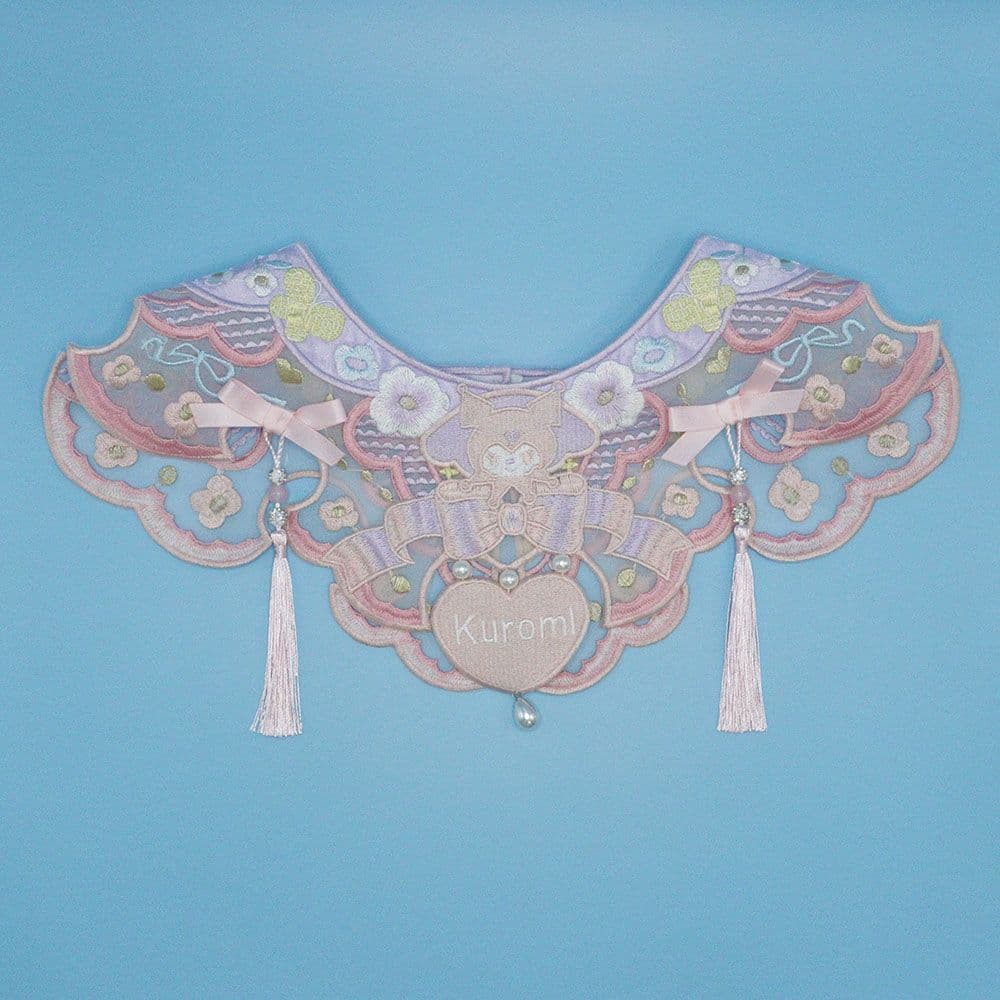 Ming Dynasty Hanfu Cloud Shoulder "Love You" Embroidered Shawl, New Chinese Style Embroidered Shawl, Ancient Style False Collar, Versatile and Exquisite Accessories