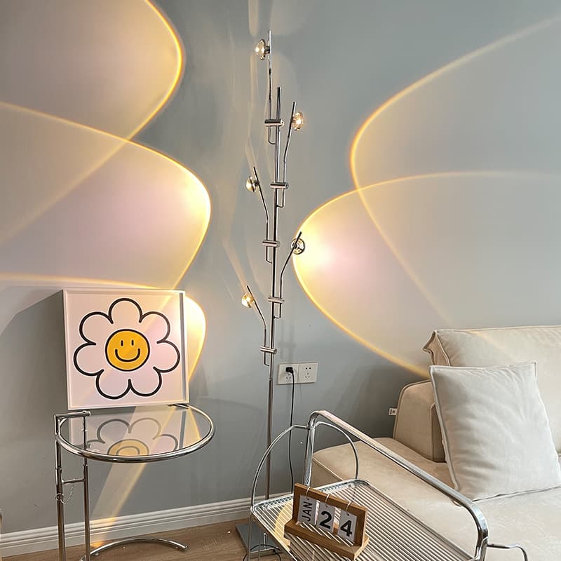 Light and Shadow Floor Lamp, Internet Celebrity Live Sunset Projection Decorative Designer Atmosphere Living Room Sofa Corner Vertical Lamp