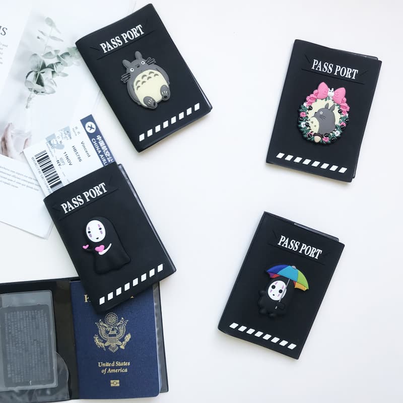 Cartoon passport storage bag Japanese animation passport cover My Neighbor Totoro passport protective cover travel ticket
