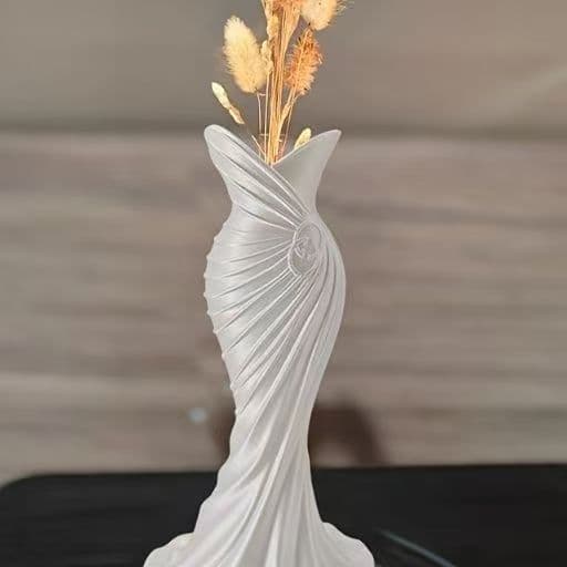 Cross-border New Hot-selling 3D Dress Vase Decoration Advanced Craft 1-Pack Exquisite Modern Floral Art