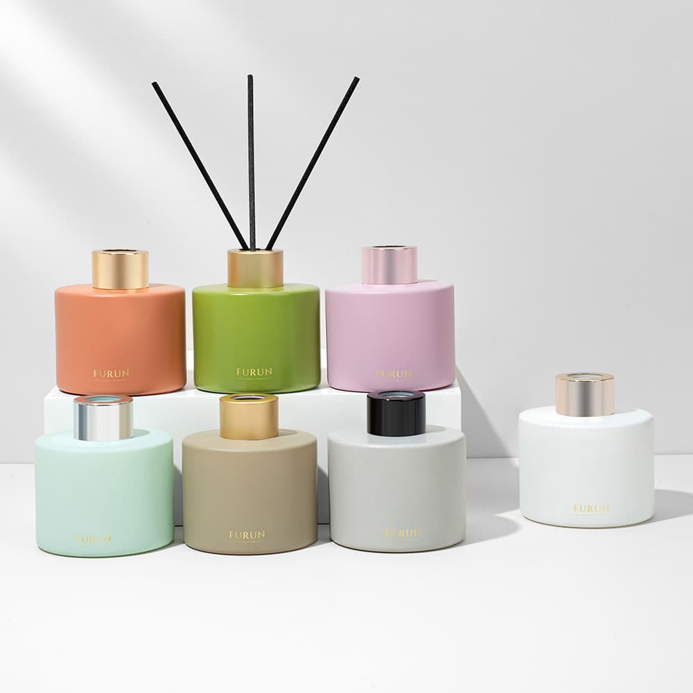 Spray Silk Screen Round Aromatherapy Bottle Glass Empty Rattan Diffuser Bottle Fireless Fragrance Empty Glass Bottle