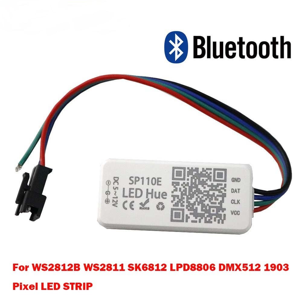 SP110E Full-Color LED Strip Bluetooth Controller WS2812B LED Strip Smart Color Controller via Mobile App