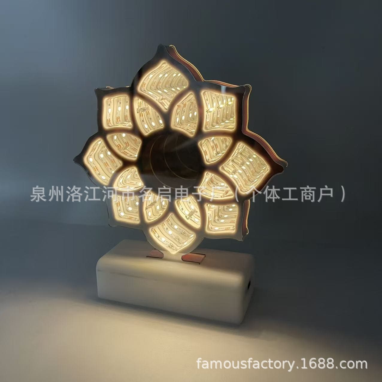 Cross-Border Factory Desktop Tunnel Light Infinite 3D Table Lamp Layered Mirror Abyss Light LED Mirrors Lights