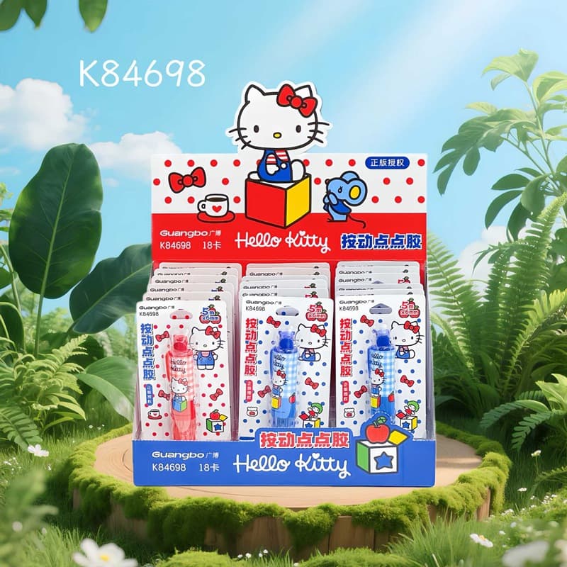 Sanrio Push-Type Dot Glue Hello Kitty Series Creative Handmade Dot Double-Sided Tape Correction Tape Style Dot Glue Pen