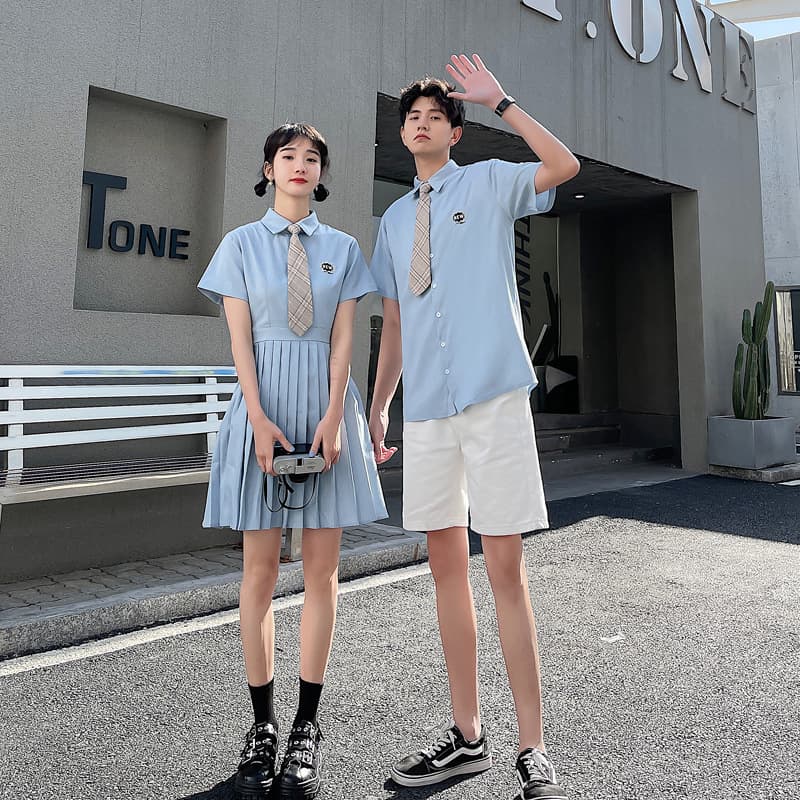 Middle and high school student graduation photo class uniform summer British college style jk short-sleeved shirt uniform performance chorus school uniform