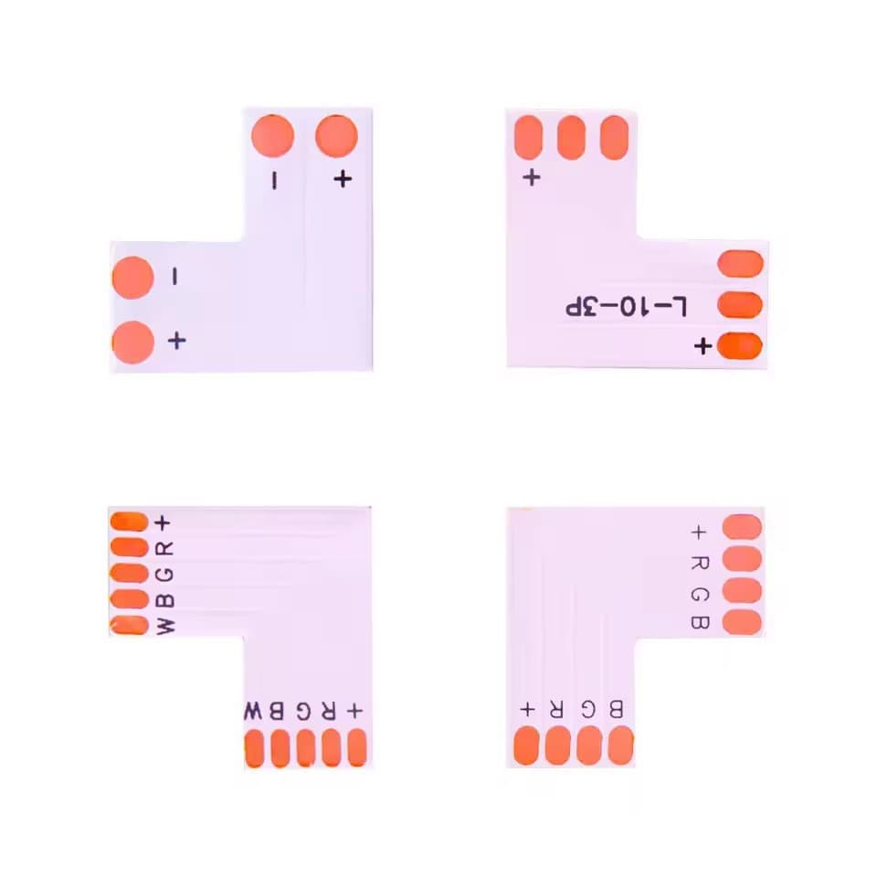 L/T/X Type Adapter Board LED Strip Solderless Clip Connector PCB Soldering Board 2P/3P/4P/5P/6P