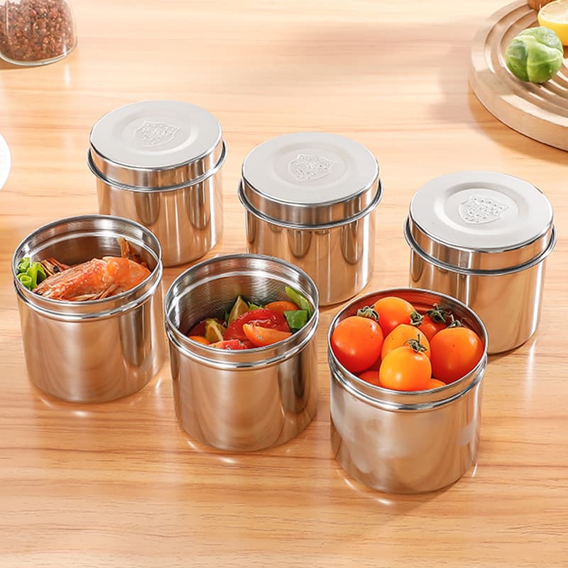 304 Stainless Steel Sample Box Food Kindergarten School Cafeteria Food Sample Bottle Ointment Jar Cotton Ball Container