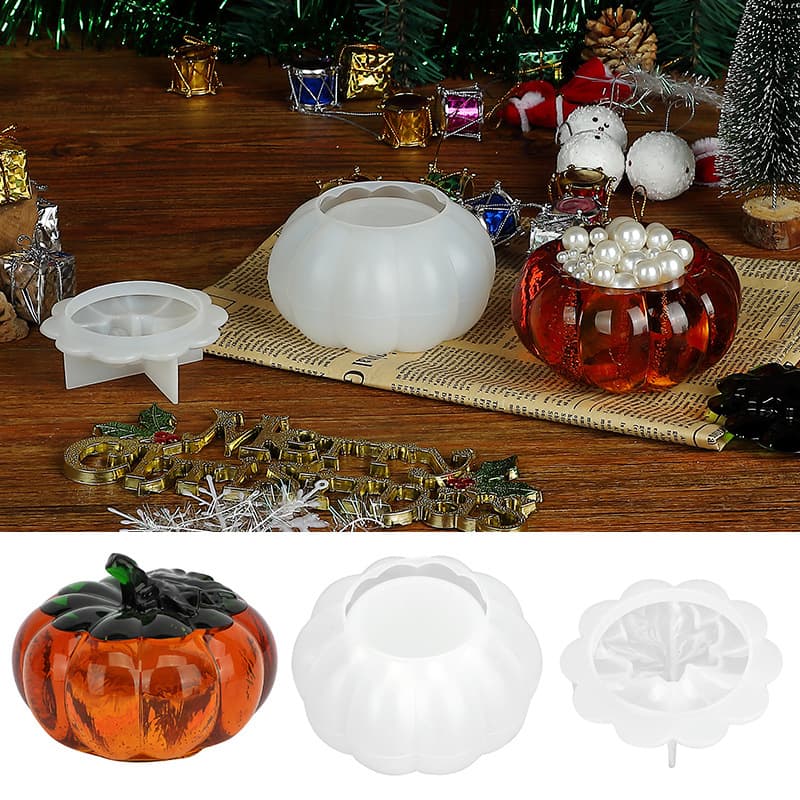 Fat Yaya diy glue pumpkin candlestick plaster storage box Halloween pumpkin storage box silicone mold