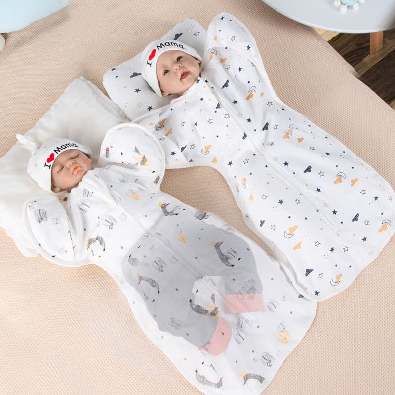 Newborn baby swaddle blanket/surrender style sleeping bag, all-season design, spring and autumn anti-startle sleeping bag, a must-have for newborns.