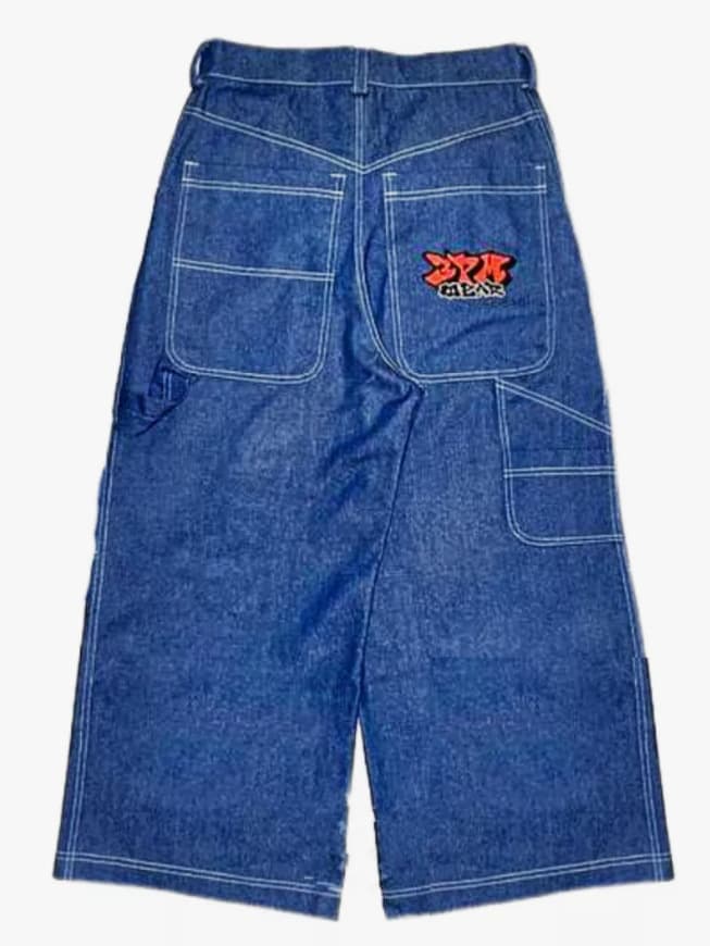 This Year's Hot Style Classic Retro Y2K Loose Letter Jeans High Street Casual Punk Style Wide Leg Pants for Men