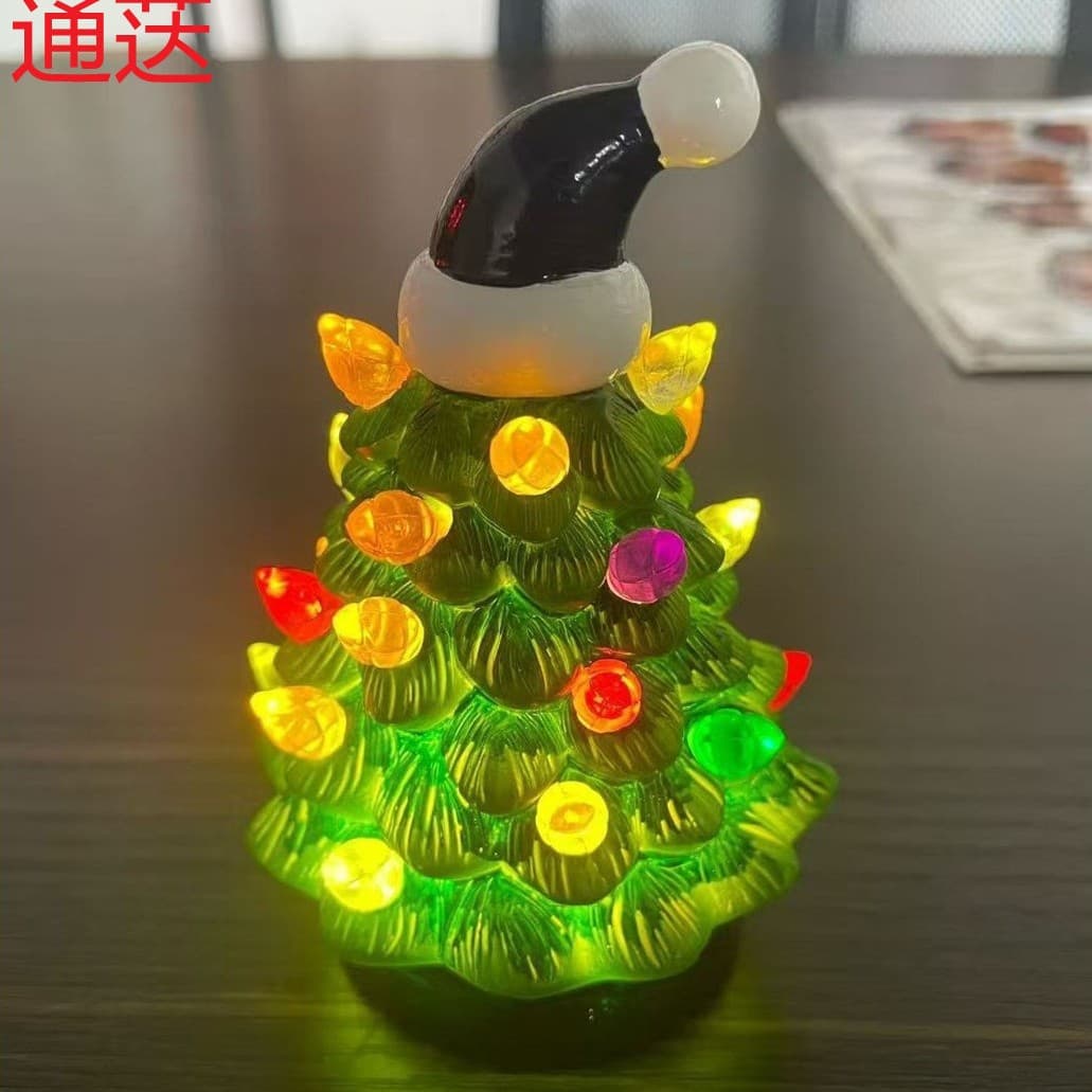 Christmas Resin Christmas Tree Light Ornament Premium Niche Home Lighting Decoration Ambiance Glow