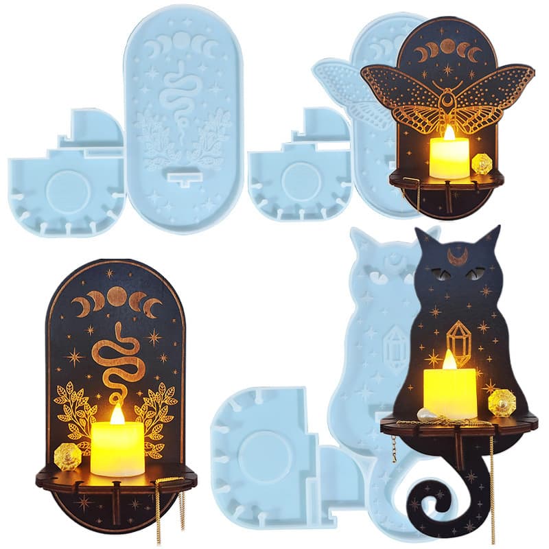 Baijiaxing DIY Drip Glue Candle Holder Wall Silicone Mold Home Decor Cross-border Exclusive Candlestick Wall Hanging
