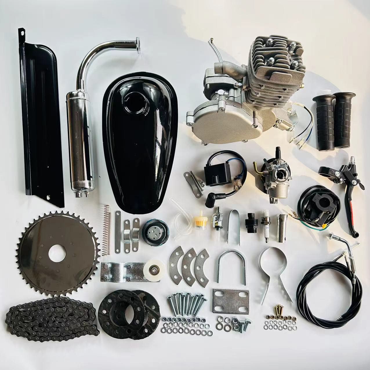 Bicycle Conversion Engine 2-Stroke 50cc Silver Full Kit
