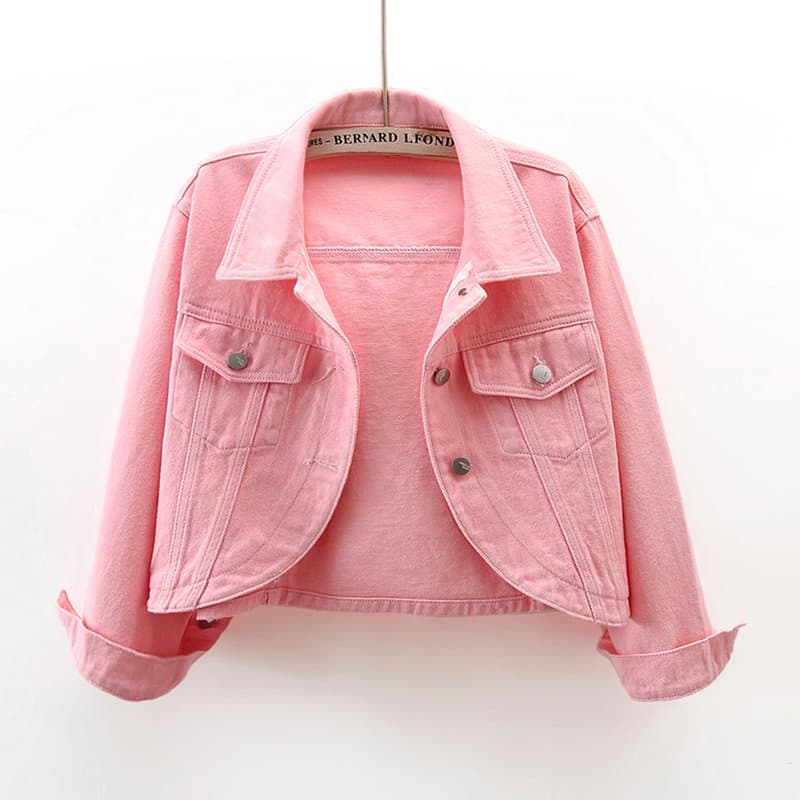 2026 Autumn New Long Sleeve High-Waist Cropped Denim Jacket Women Loose Top Shawl Jacket Outerwear Cardigan Trendy