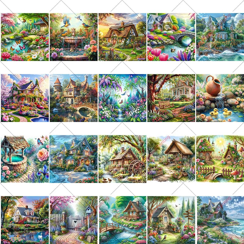 Amazon Cross-Border New Wholesale 5D Diamond Painting Round Diamond DIY Handmade Mosaic Decoration
